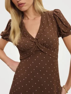 Reformation x Devon Lee Carlson Michelle Dress In Polka Dot Print