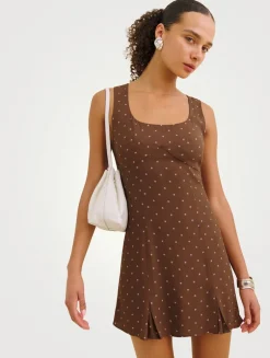 Reformation x Devon Lee Carlson Cher Mini Dress In Polka Dot Print