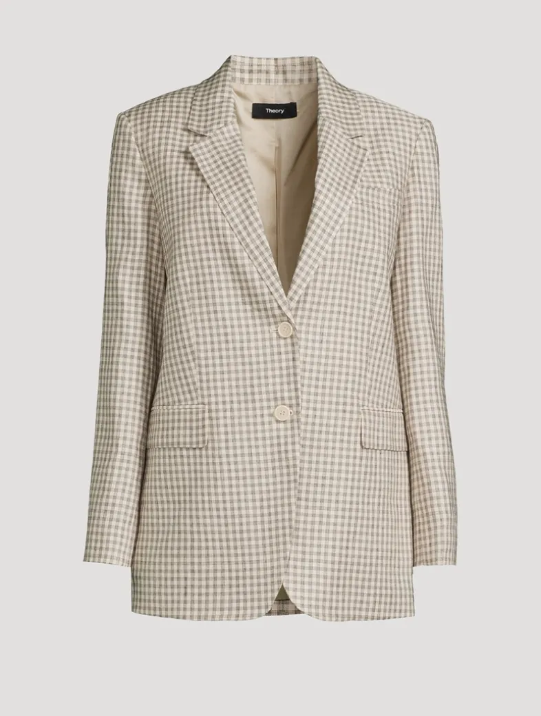 Relaxed Blazer In Check Print