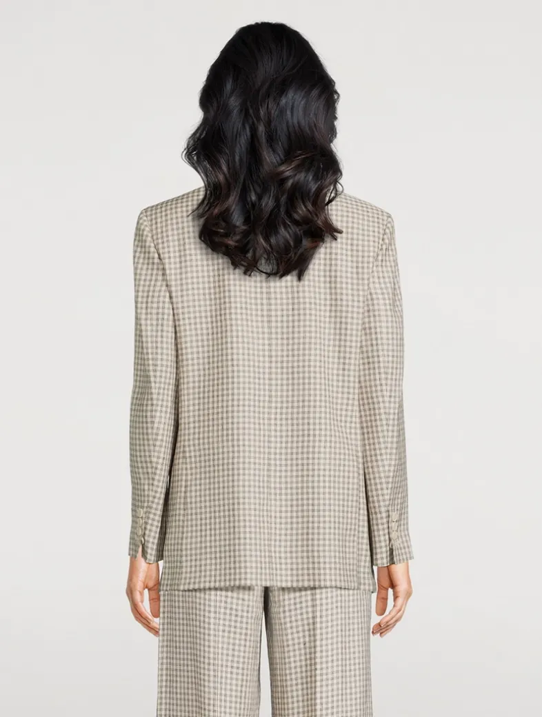 Relaxed Blazer In Check Print