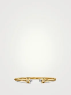 Renaissance® Cablespira Bracelet In 18k Yellow Gold With Diamonds, 3.5mm