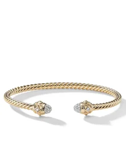 Renaissance® Cablespira Bracelet In 18k Yellow Gold With Diamonds, 3.5mm