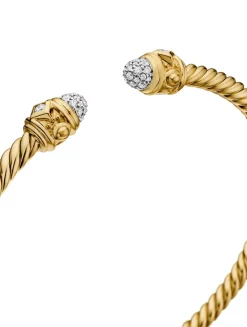 Renaissance® Cablespira Bracelet In 18k Yellow Gold With Diamonds, 3.5mm