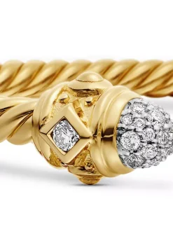 Renaissance® Cablespira Bracelet In 18k Yellow Gold With Diamonds, 3.5mm