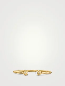 Renaissance® Cablespira Bracelet In 18k Yellow Gold With Pearls And Diamonds, 3.5mm