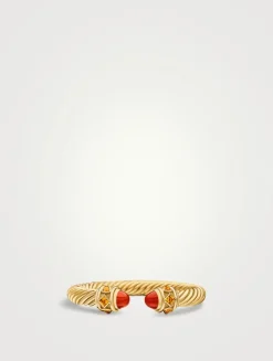 Renaissance® Cablespira Bracelet In 18k Yellow Gold With Carnelian And Madeira Citrine, 9mm
