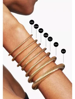 Renaissance® Oval Cablespira Bracelet In 18k Yellow Gold With Diamonds, 7mm