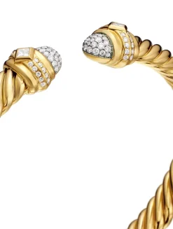 Renaissance® Oval Cablespira Bracelet In 18k Yellow Gold With Diamonds, 7mm