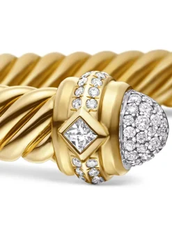 Renaissance® Oval Cablespira Bracelet In 18k Yellow Gold With Diamonds, 7mm