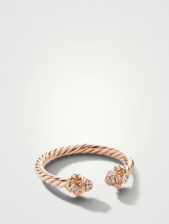 Renaissance Ring In 18k Rose Gold With Pavé Diamonds