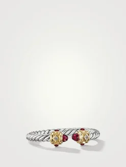Renaissance Ring In Sterling Silver With Rhodolite, 14k Yellow Gold And Diamonds