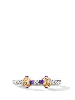 Renaissance Ring In Sterling Silver With Hampton Blue Topaz, 14k Yellow Gold And Diamonds