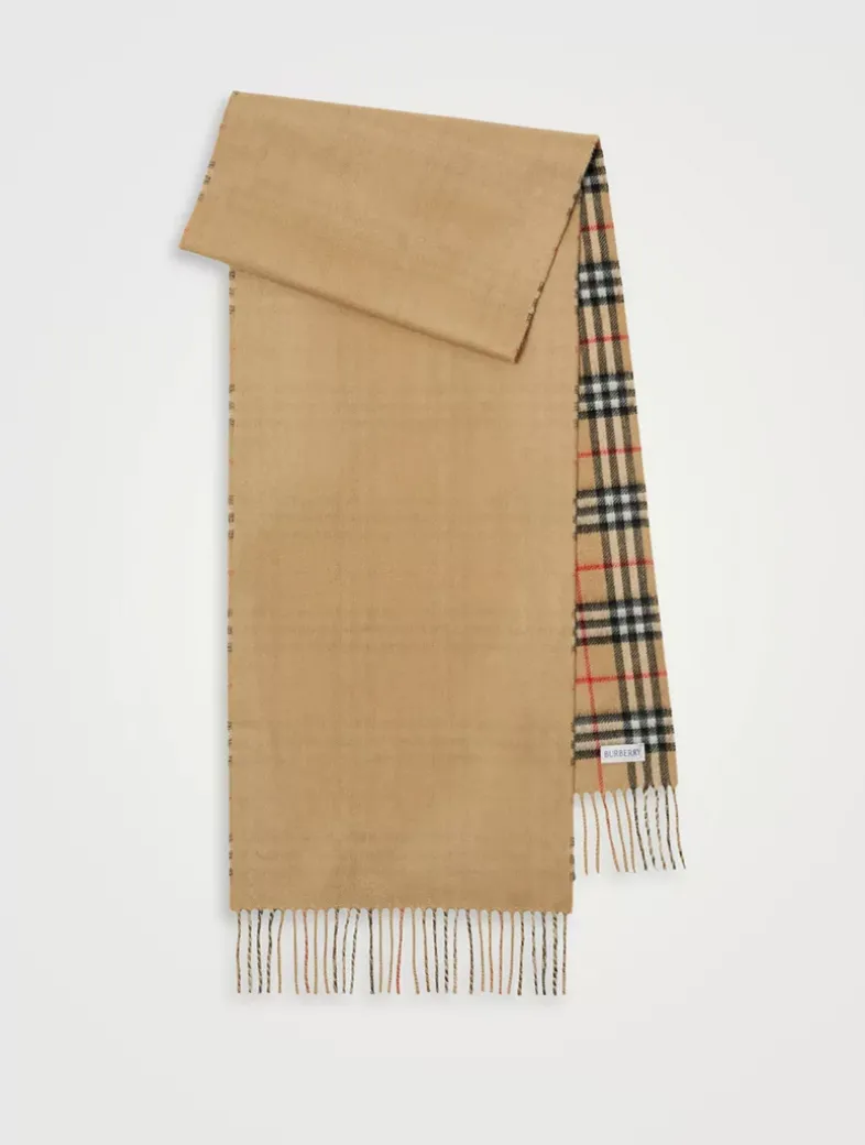 Reversible Check Cashmere Scarf