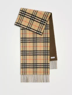Reversible Check Cashmere Scarf
