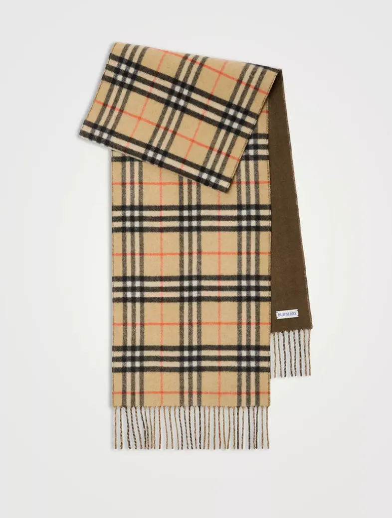 Reversible Check Cashmere Scarf