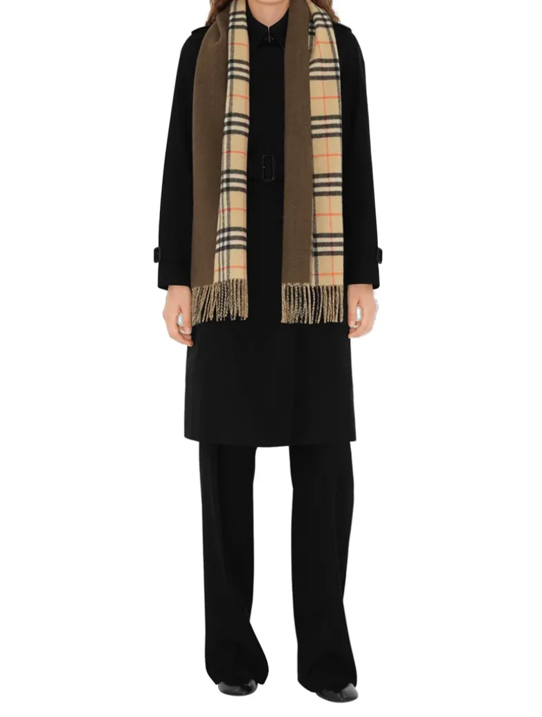 Reversible Check Cashmere Scarf