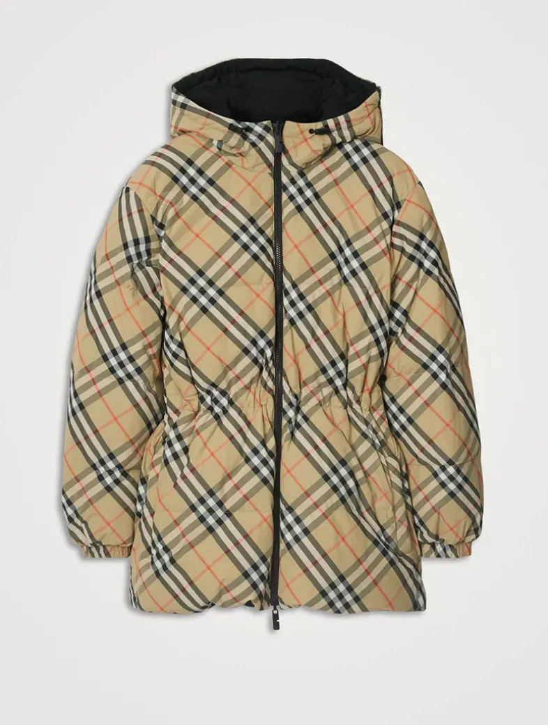 Reversible Check Nylon Keswick Puffer Jacket