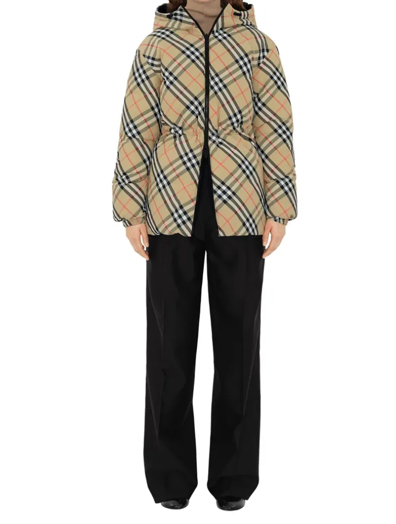 Reversible Check Nylon Keswick Puffer Jacket