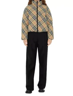 Reversible Check Nylon Puffer Jacket