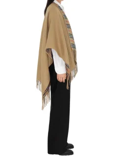 Reversible Check Wool Cape