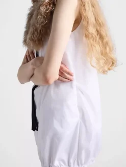 Reversible Cotton Jersey And Re-nylon Mini-dress