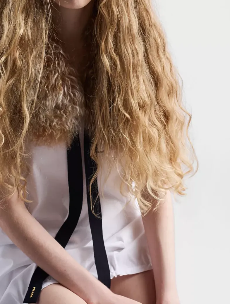 Reversible Cotton Jersey And Re-nylon Mini-dress