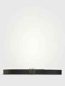 Reversible Embossed Anagram Leather Belt