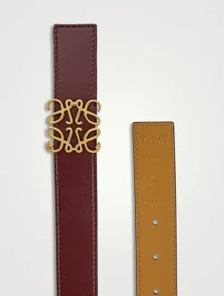 Reversible Embossed Anagram Leather Belt