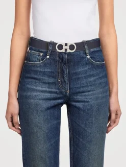 Reversible Leather Gancini Belt