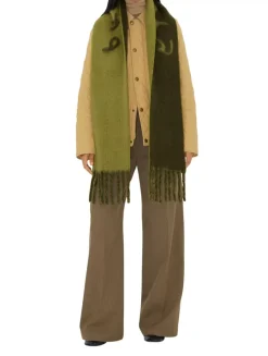 Reversible Logo Alpaca Wool Blend Scarf