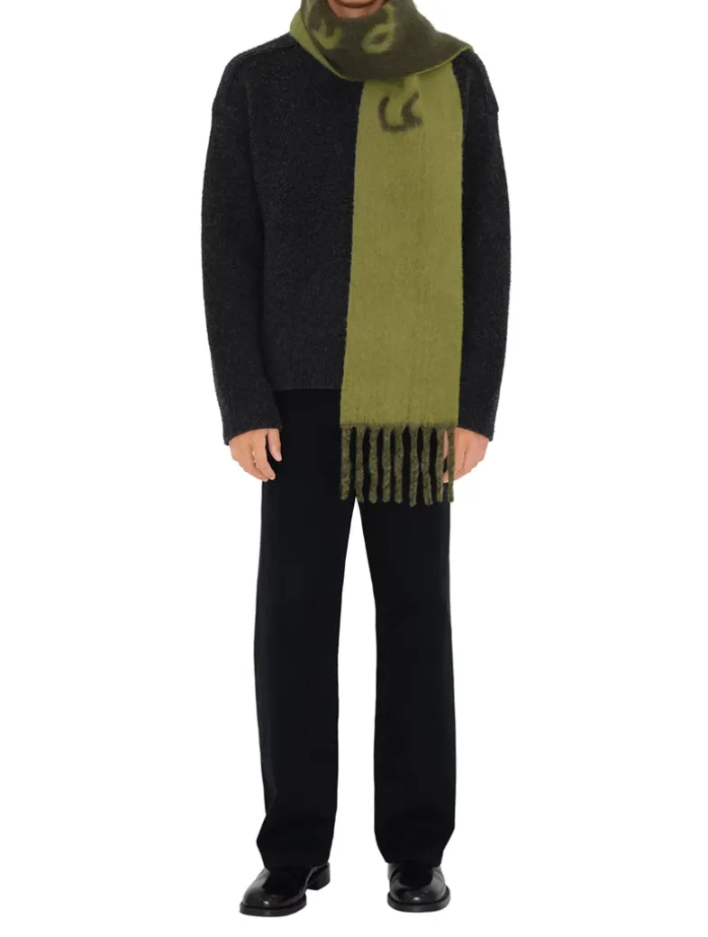 Reversible Logo Alpaca Wool Blend Scarf