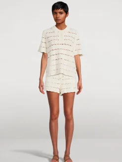 Rhiannon Pointelle Polo Shirt