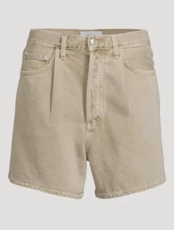 Rhoda Pleated Denim Shorts