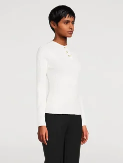 Ribbed Long-Sleeve Henley Shirt