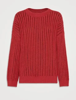 Ribbed Openwork Sweater