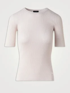 Ribbed Silk And Cotton Top