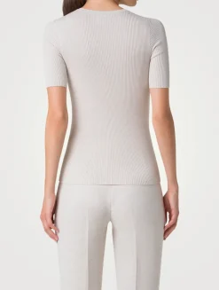 Ribbed Silk And Cotton Top