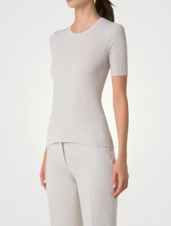 Ribbed Silk And Cotton Top
