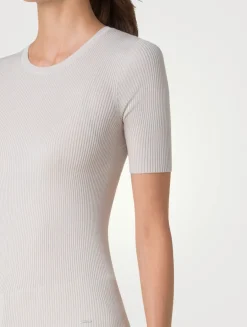 Ribbed Silk And Cotton Top