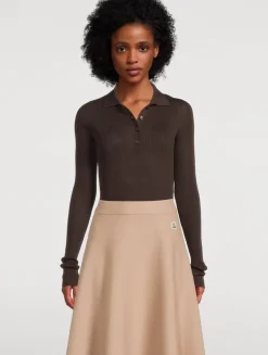 Ribbed Wool Polo Shirt