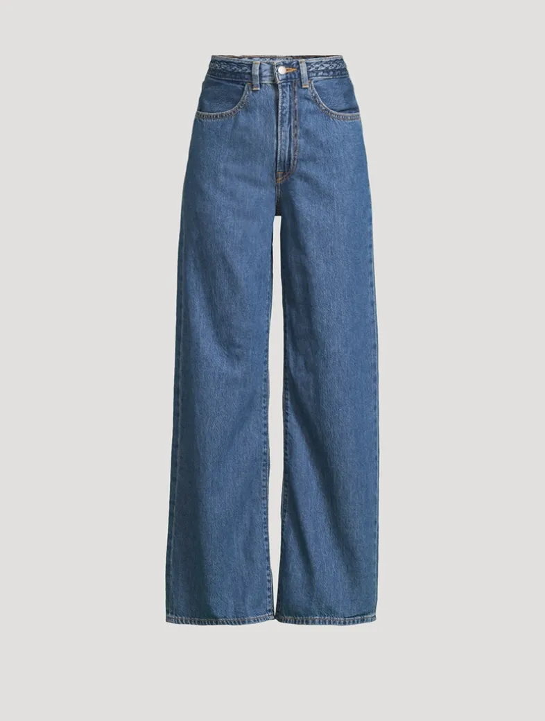 Ribcage Braided Wide-Leg Jeans