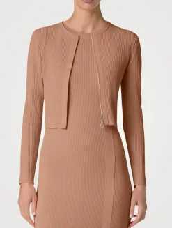 Rib-Knit Cropped Cardigan