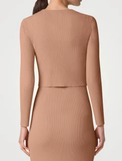 Rib-Knit Cropped Cardigan