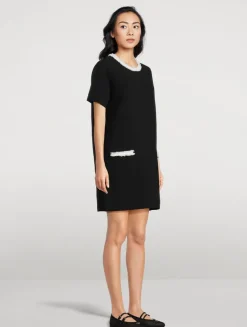 Rib-Knit Fringe-Trimmed Dress