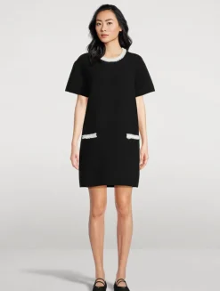 Rib-Knit Fringe-Trimmed Dress