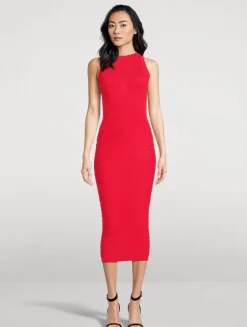 Rib-Knit Midi Dress
