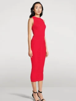 Rib-Knit Midi Dress