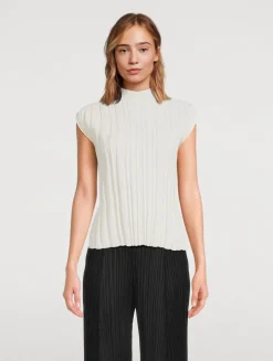 Rib-Knit Mockneck Top