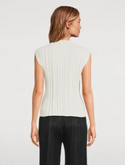 Rib-Knit Mockneck Top
