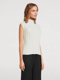 Rib-Knit Mockneck Top